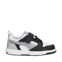 REBOUND V6 LO Sneakers Bambina Lilla Metallizzato, Nere e Bianche