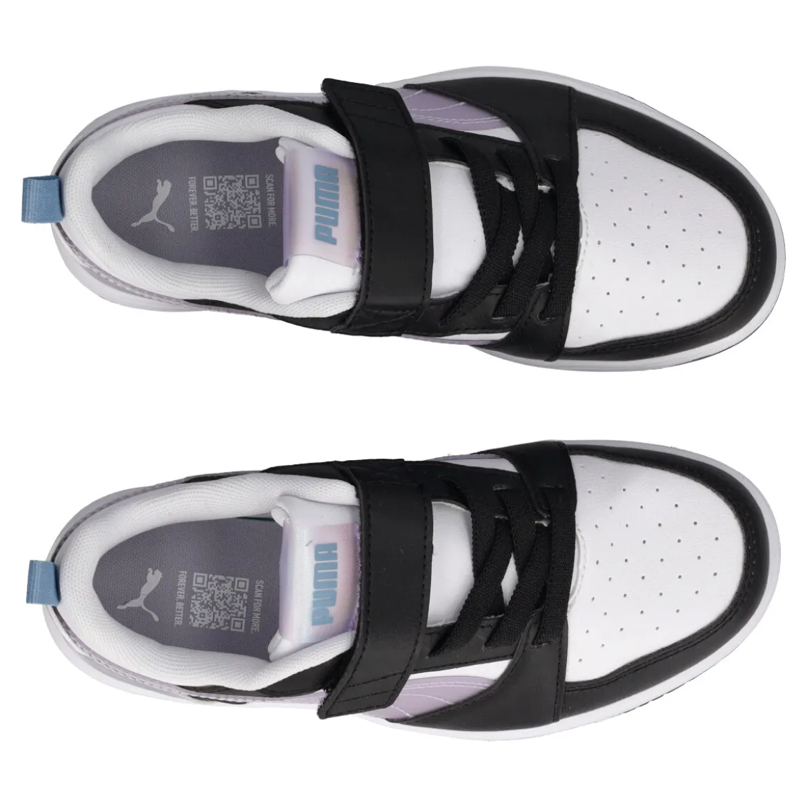 REBOUND V6 LO Sneakers Junior Lilla Metallizzato, Bianche e Nere