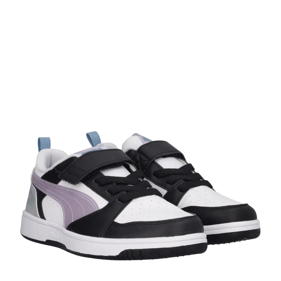 REBOUND V6 LO Sneakers Junior Lilla Metallizzato, Bianche e Nere