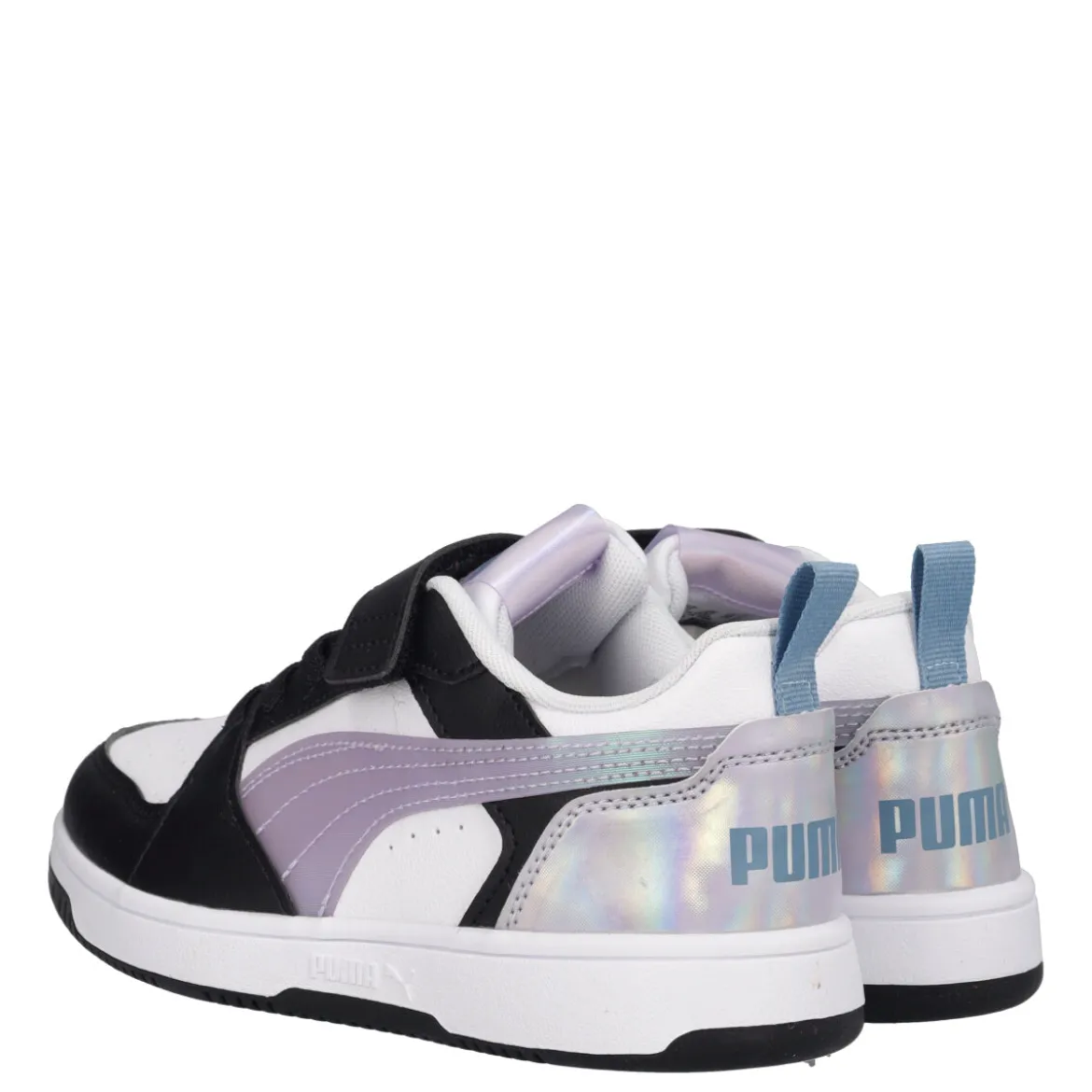 REBOUND V6 LO Sneakers Junior Lilla Metallizzato, Bianche e Nere