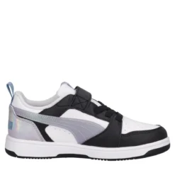 REBOUND V6 LO Sneakers Junior Lilla Metallizzato, Bianche e Nere