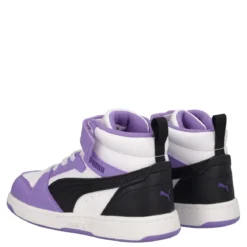 REBOUND V6 MID AC INF Sneakers Bambina Lilla, Bianche e Nere