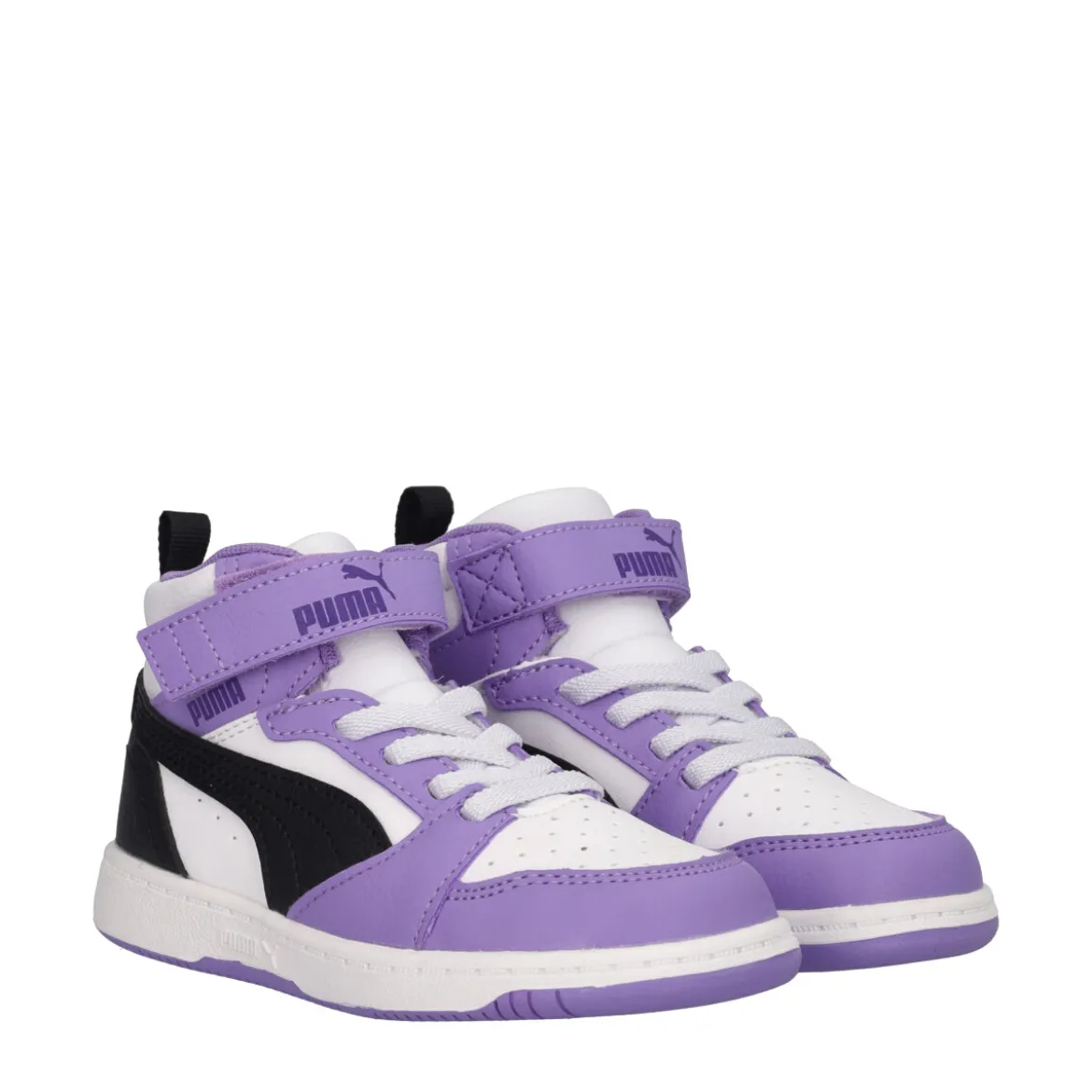 REBOUND V6 MID AC INF Sneakers Bambina Lilla, Bianche e Nere