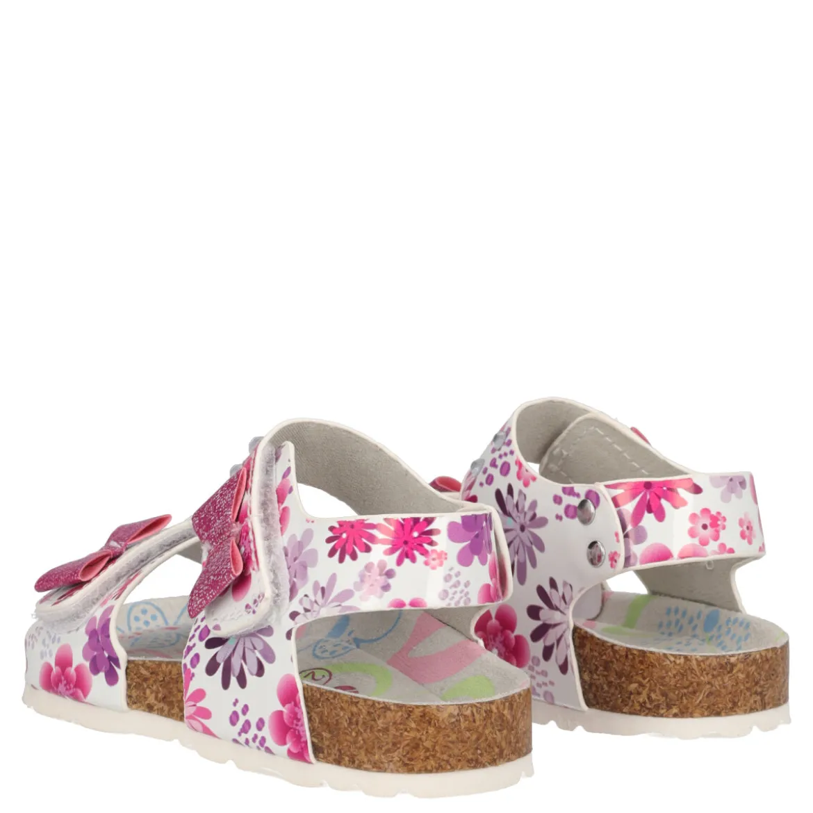 Sandali Bambina Bianche e Fucsia