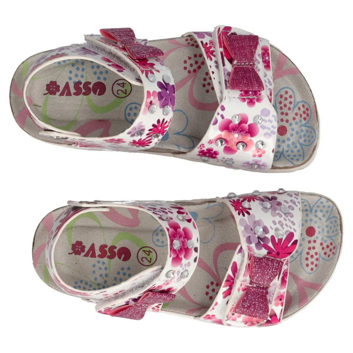 Sandali Bambina Bianche e Fucsia