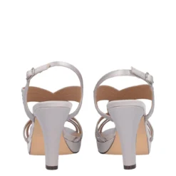 Sandali con Tacco Donna Argento Alte 10 cm
