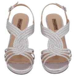 Sandali con Tacco Donna Argento Alte 10 cm