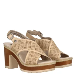 Sandali con Tacco Donna Beige