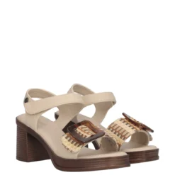 Sandali con Tacco Donna Beige