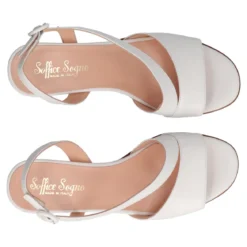 Sandali Con Tacco Donna Bianche in Pelle