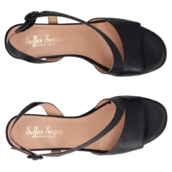 Sandali con Tacco Donna Blu in Pelle