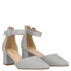 Sandali Donna Argento Glitter Tacco 5,5 cm