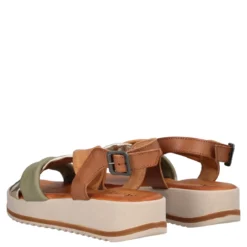 Sandali Donna Beige, Salvia e Oro Metallizzato