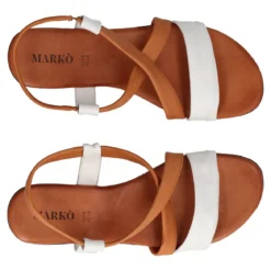 Sandali Donna Brandy e Bianco