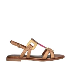 Sandali Donna Bronzo, Oro e Fucsia