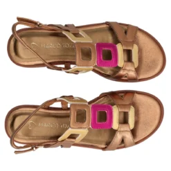 Sandali Donna Bronzo, Oro e Fucsia