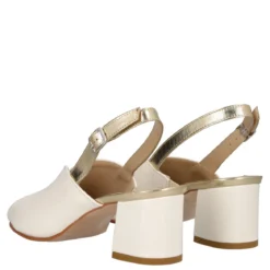 Sandali Donna Platino e Burro in Pelle