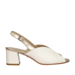 Sandali Donna Platino e Burro in Pelle
