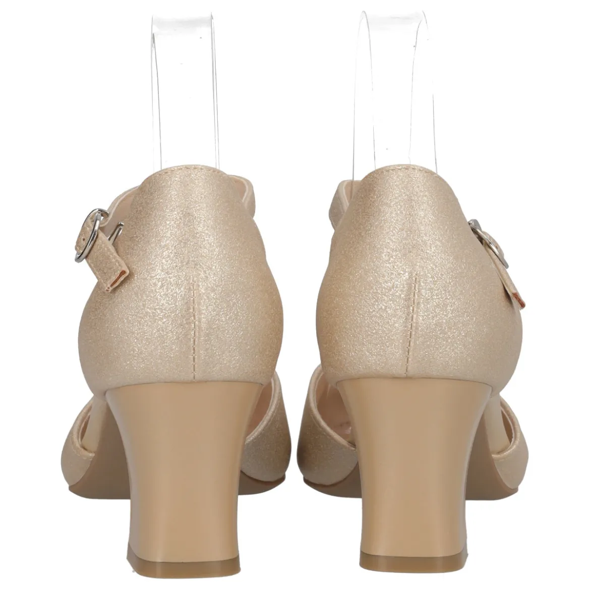 Sandalo con Tacco Donna Oro Glitter
