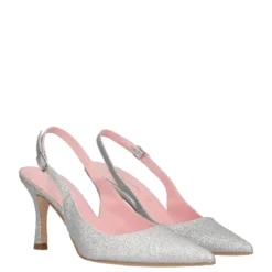 Slingback Donna Argento Tacco 8 cm