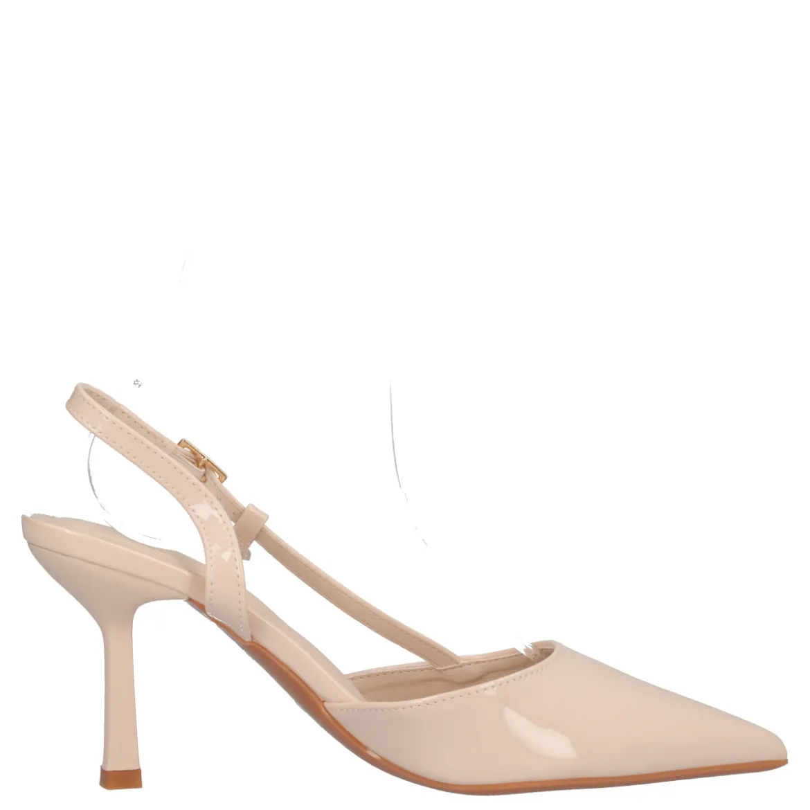 slingback Donna Beige in Vernice