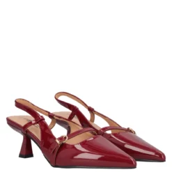Slingback Donna Bordeaux In Vernice