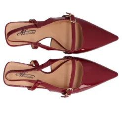Slingback Donna Bordeaux In Vernice