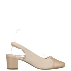 Slingback Donna Crema e Oro