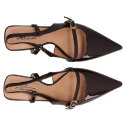 Slingback Donna Marrone in Vernice