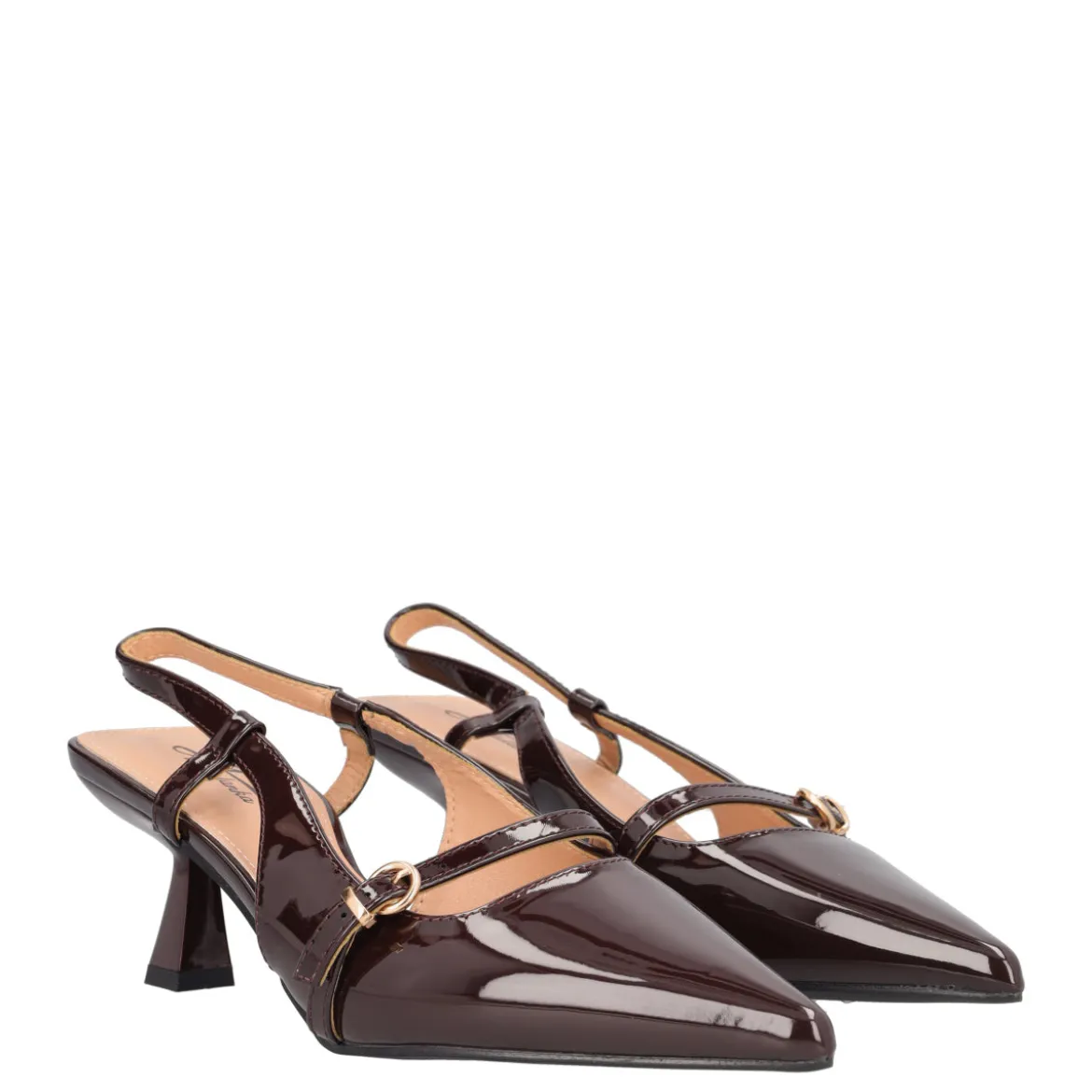 Slingback Donna Marrone in Vernice