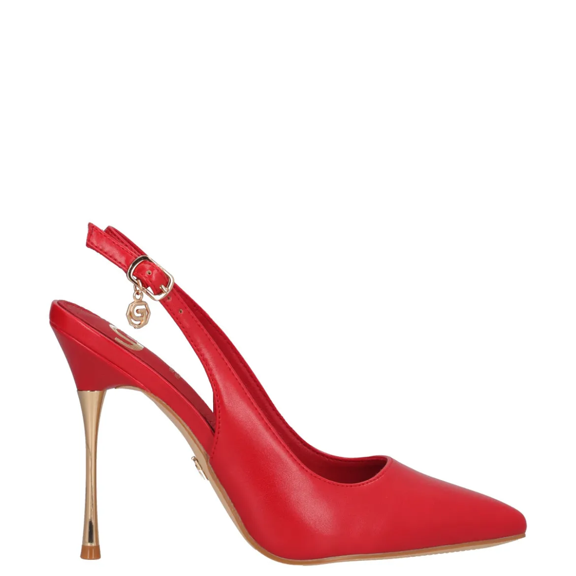 Slingback Donna Rosse e Oro Tacco 11cm