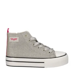 Sneakers alta Bambina Argento Glitter