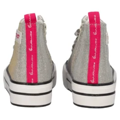Sneakers alta Bambina Argento Glitter