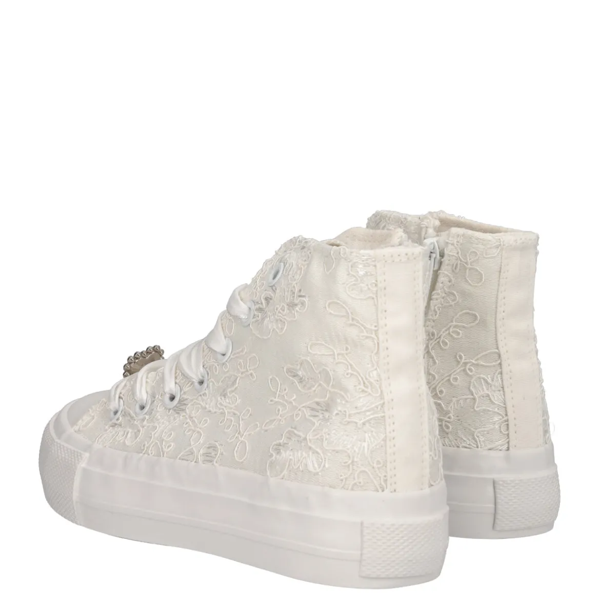 Sneakers Alta Bambina Bianca