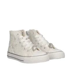 Sneakers Alta Bambina Bianche