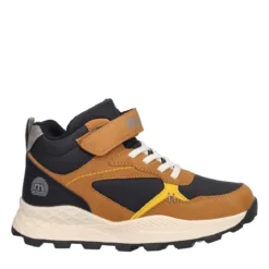 Sneakers Alta Bambino Camel e Nere