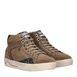 Sneakers Alta Donna Taupe con Rialzo interno
