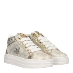 Sneakers alte Bambina Oro e Argento