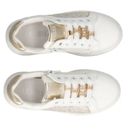 Sneakers Bambina Bianca e Oro