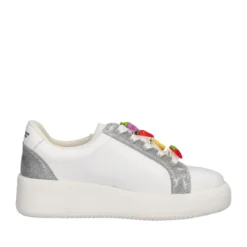 Sneakers Bambina Bianche e Argento con Charm di Frutta