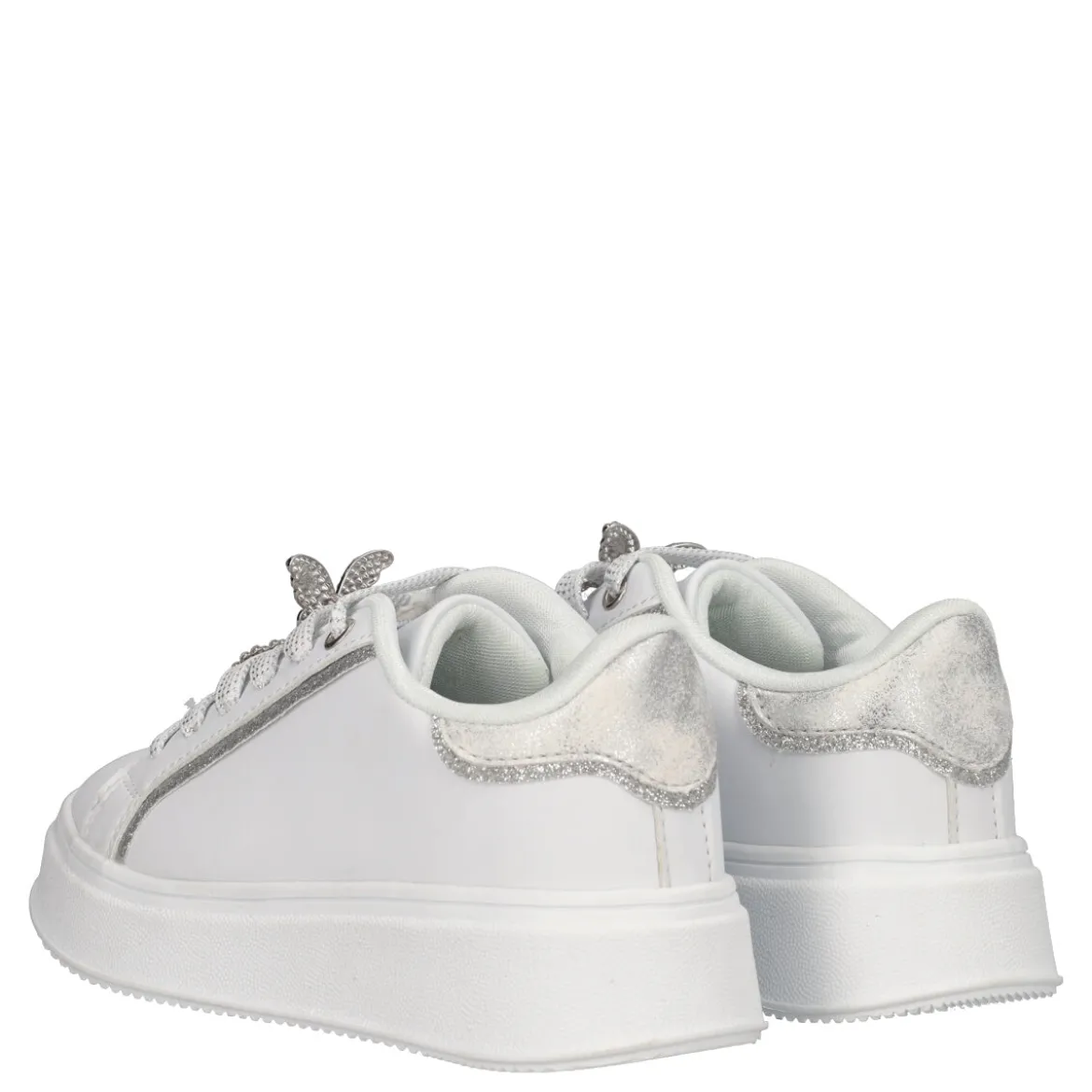 Sneakers Bambina Bianche e Argento con Charms