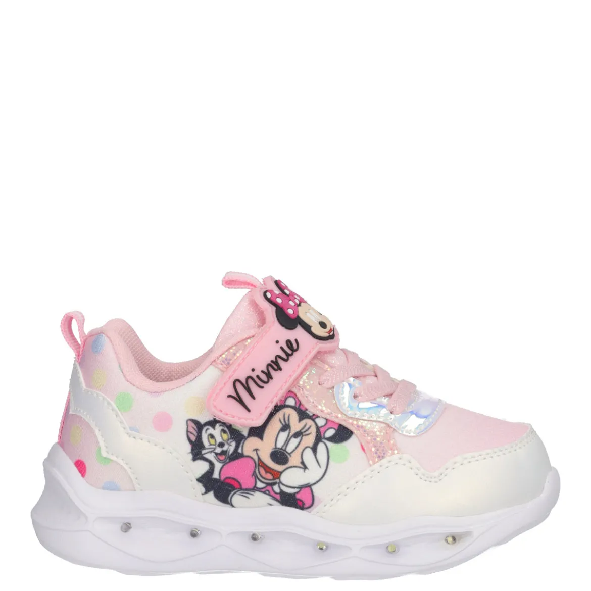 Sneakers Bambina Minnie Rosa e Bianche con Luci