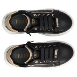 Sneakers Bambina Nere e Oro
