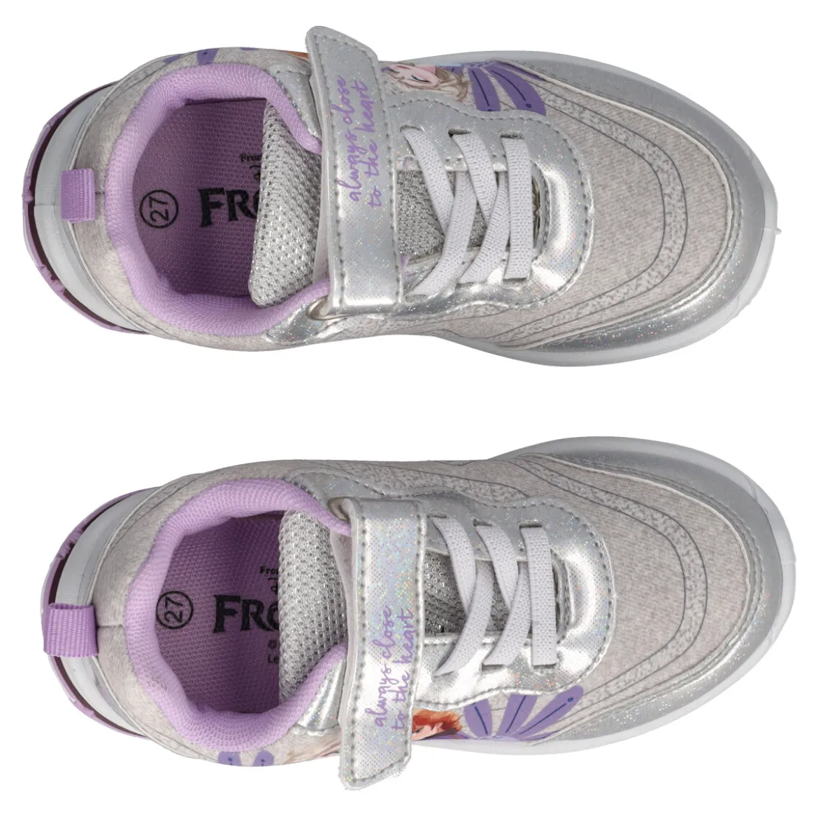 Sneakers Bambine Argento Frozen con Luci