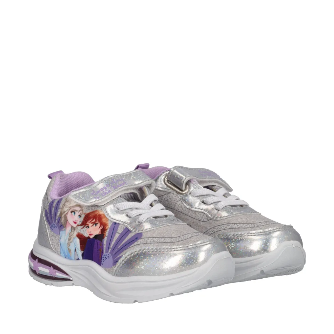 Sneakers Bambine Argento Frozen con Luci