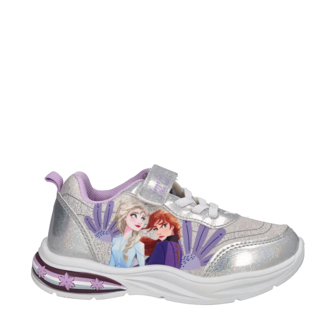 Sneakers Bambine Argento Frozen con Luci