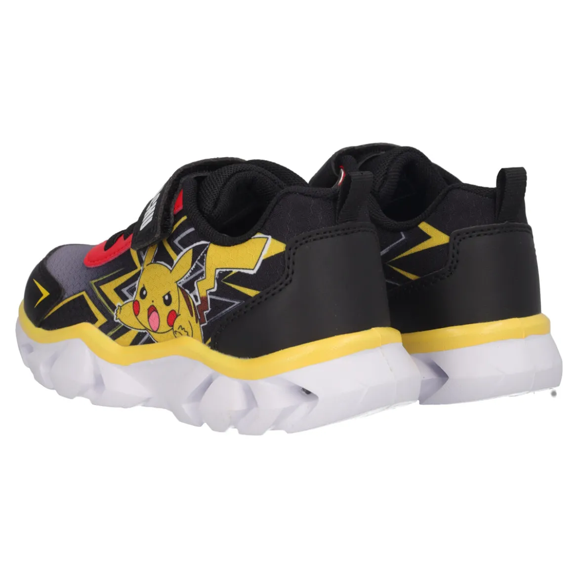 Sneakers Bambini Nere, Gialle e Rosse, Pokémon con Luci