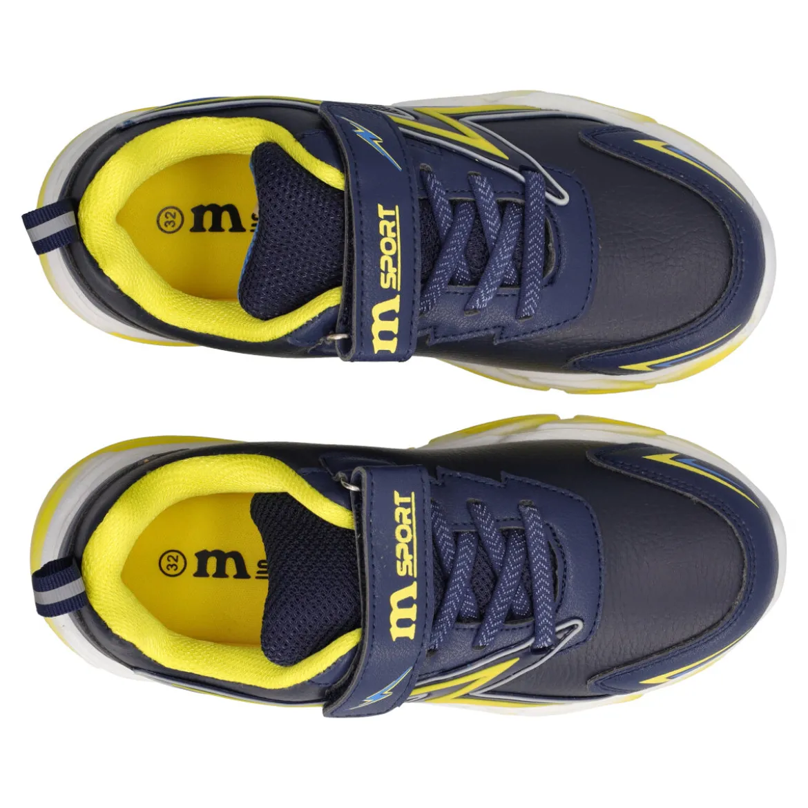 Sneakers Bambino Blu e Gialle con Luci