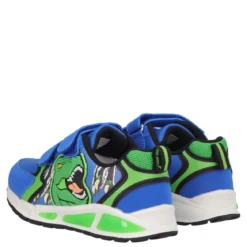 Sneakers Bambino Blu e Verde T-Rex con Luci