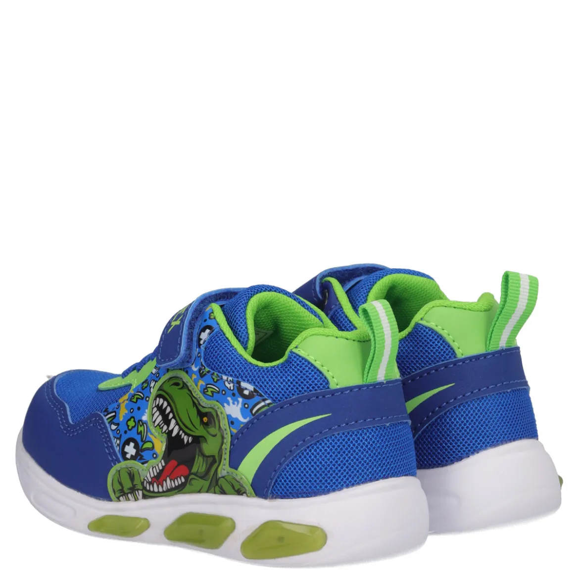 Sneakers Bambino Dinosaur Blu con Luci